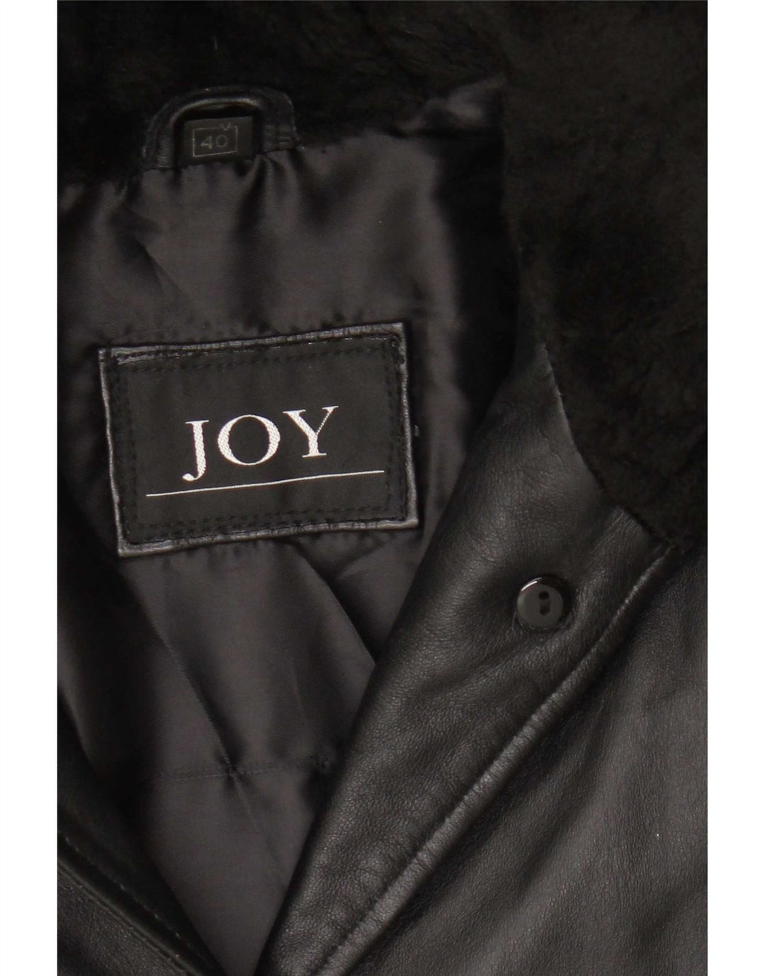 Cappotto oversize in pelle con cappuccio da donna Joy EU 40 medio nero