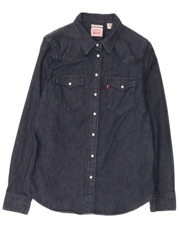 Levi's Camicia in denim su misura da donna UK 14 Cotone medio blu navy