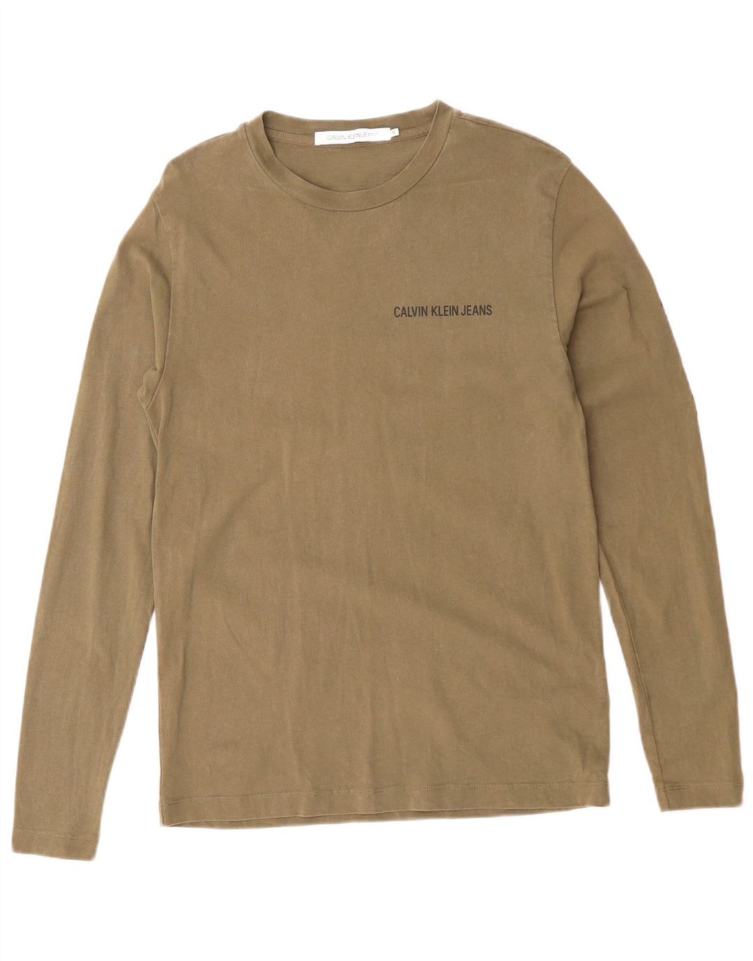 CALVIN KLEIN JEANS Top da uomo a manica lunga piccolo in cotone kaki