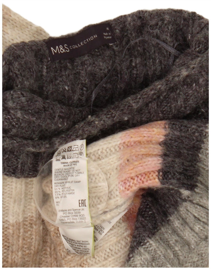 Maglione maglione a collo alto da donna Marks & Spencer UK 12 medio multicolore