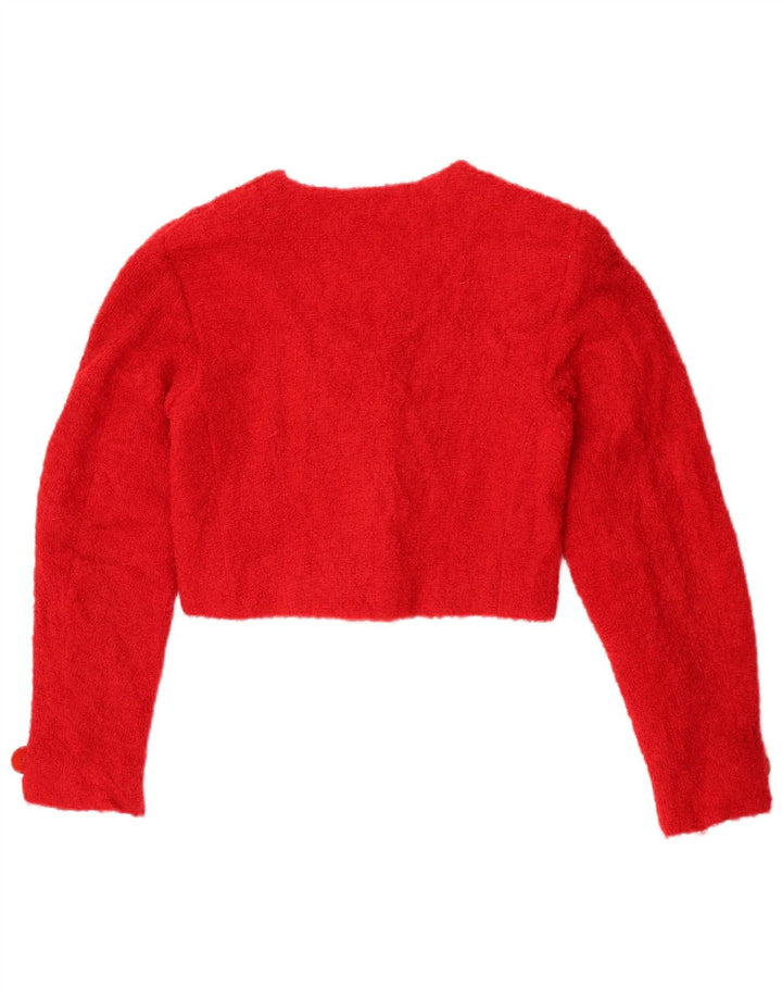 Giacca Bolero vintage da donna UK 10 piccola rossa
