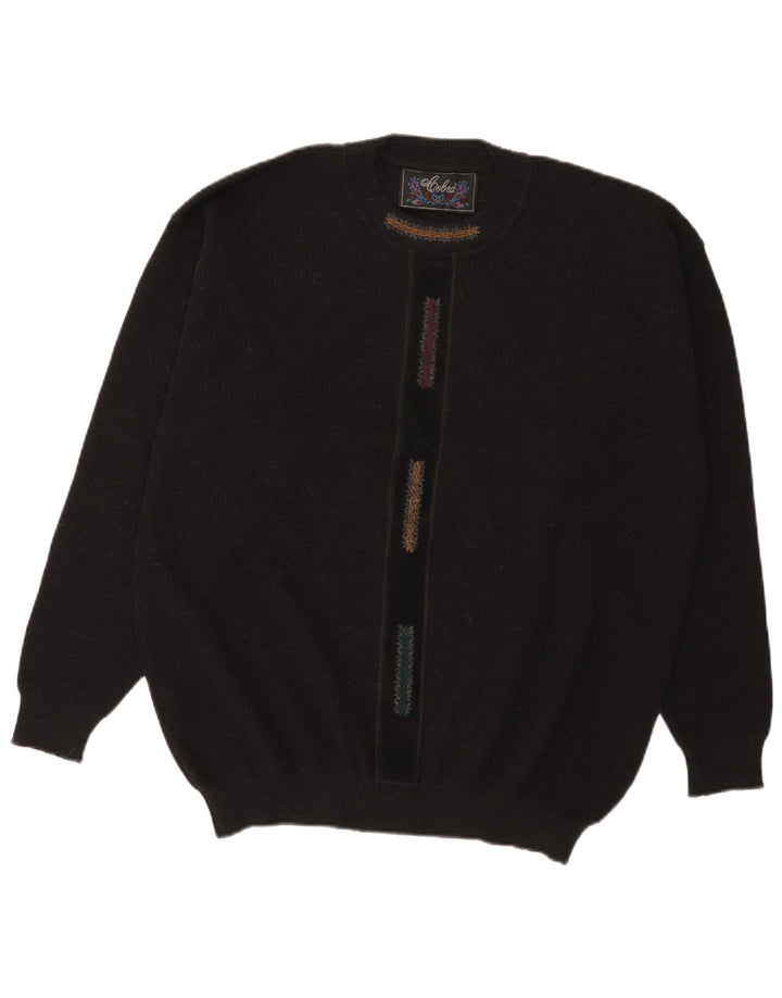 Maglione girocollo da uomo Cobra IT 52 grande acrilico nero