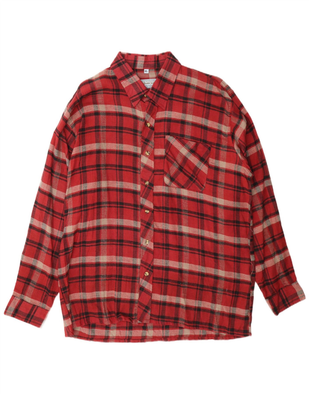 Camicia in flanella da uomo Nathan Jones XL in cotone a quadri rossi
