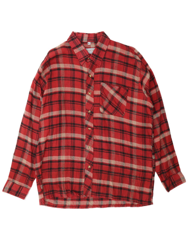 Camicia in flanella da uomo Nathan Jones XL in cotone a quadri rossi