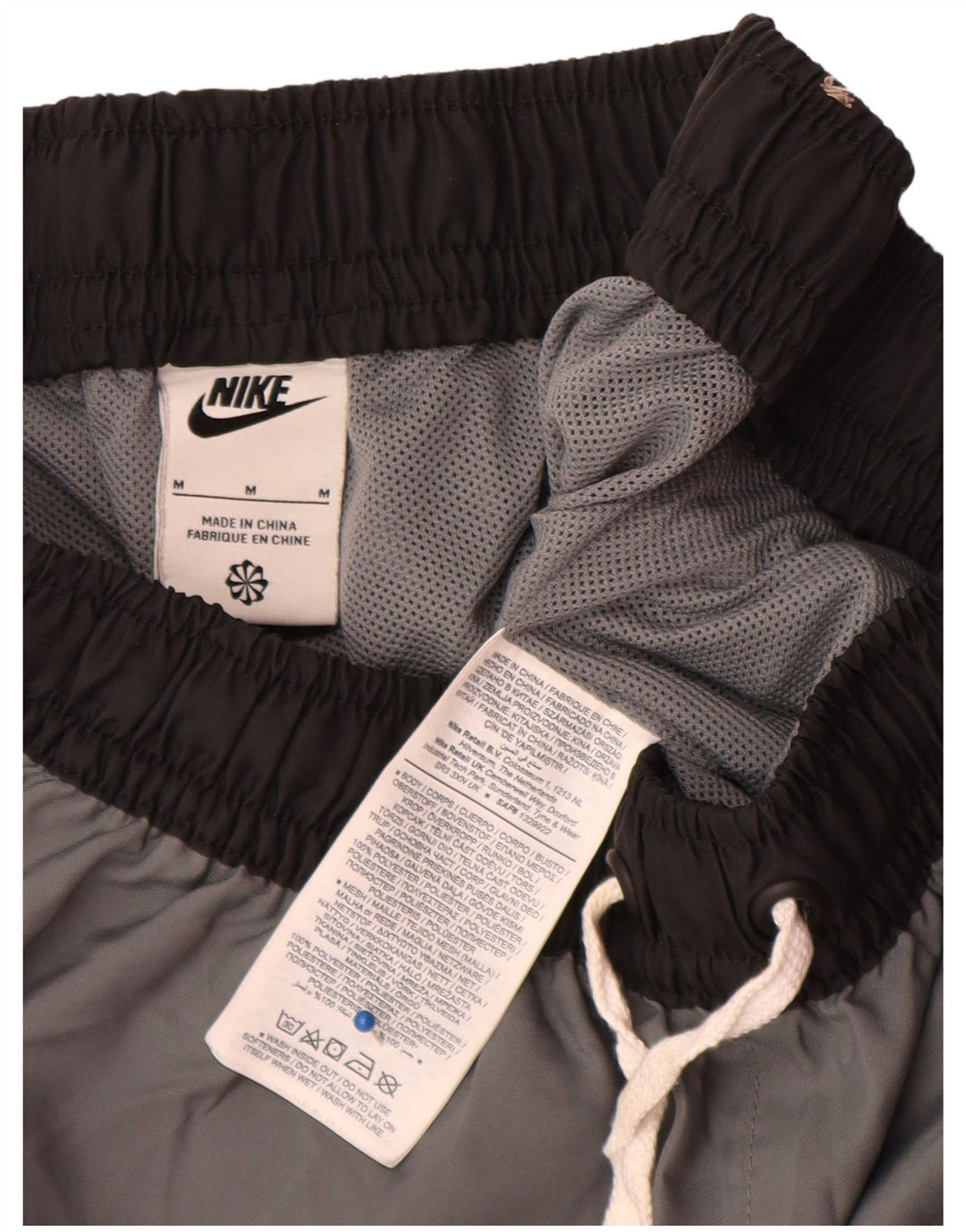 Pantaloncini da bagno Nike da uomo in poliestere color block grigio medio