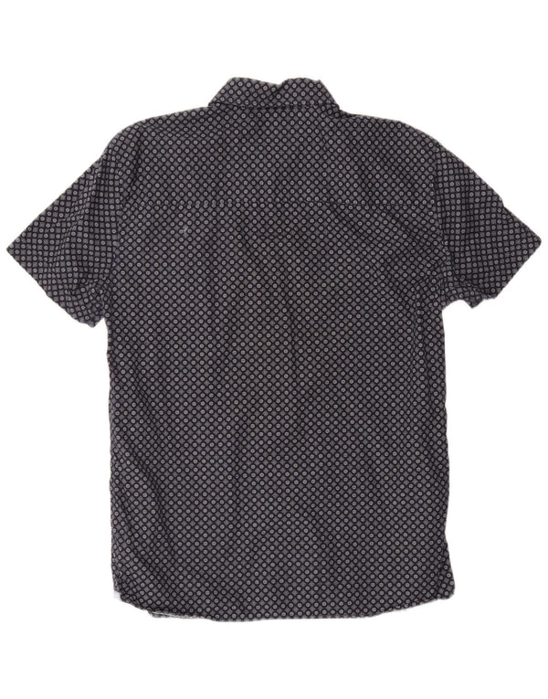 Mustang Camicia da uomo a maniche corte slim fit grande cotone floreale blu navy