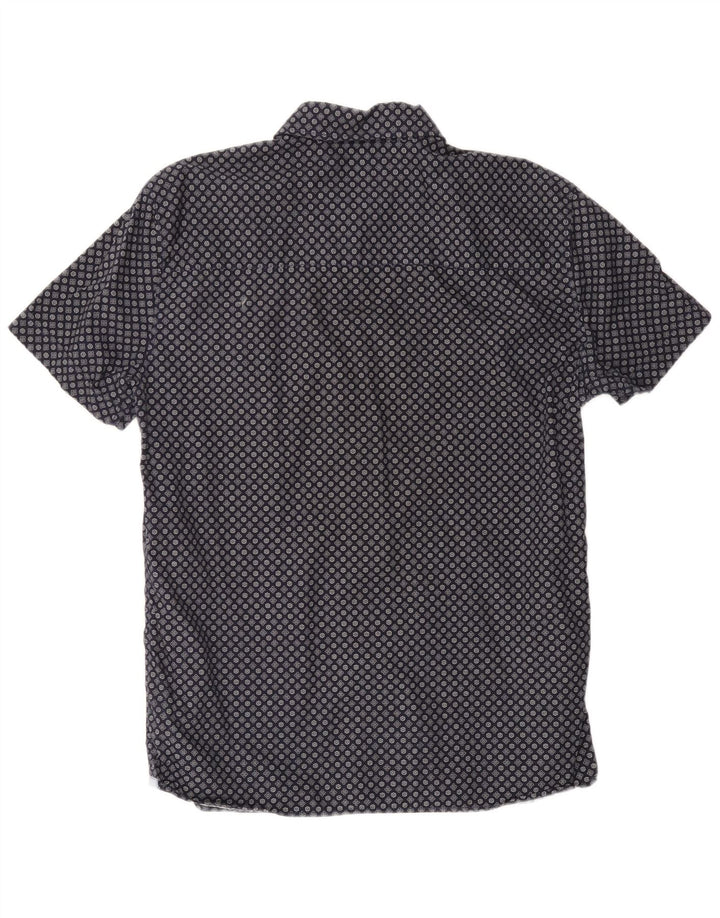 Mustang Camicia da uomo a maniche corte slim fit grande cotone floreale blu navy