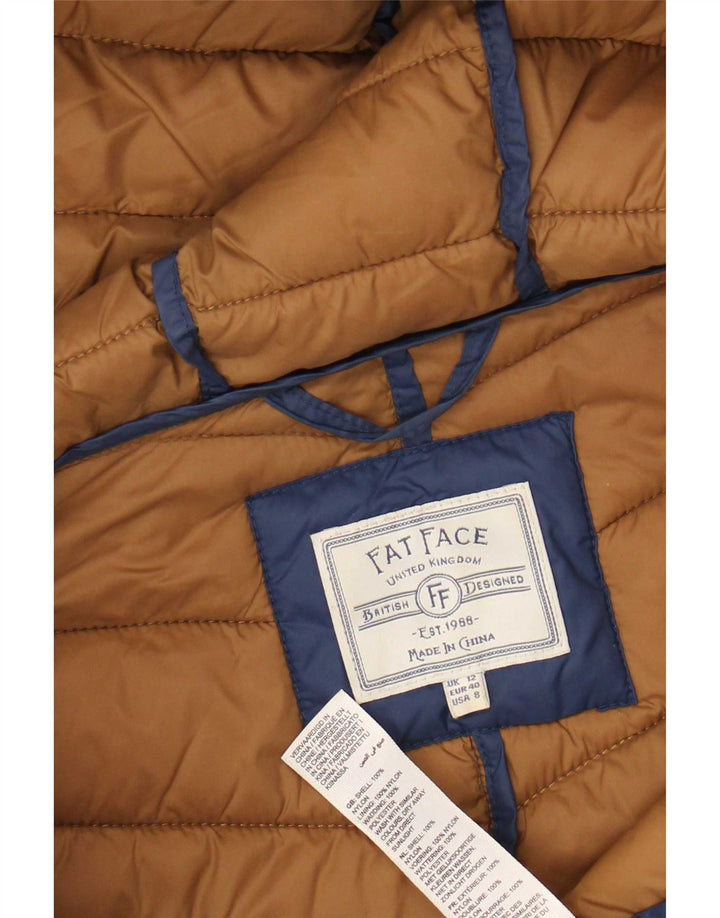 Giacca imbottita con cappuccio da donna Fat Face UK 12 Nylon blu medio