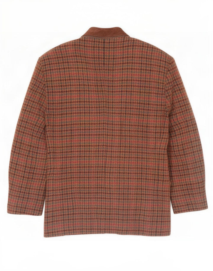 Giacca blazer da uomo a 2 bottoni Circolo IT 48 in lana pied de poule marrone medio