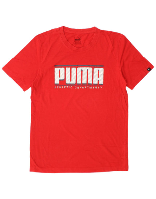 T-shirt grafica da uomo Puma Top Small in cotone rosso