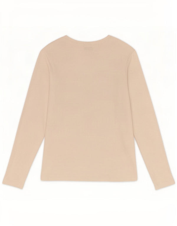 Marks & Spencer Top da donna a maniche lunghe UK 16 Large in cotone bianco
