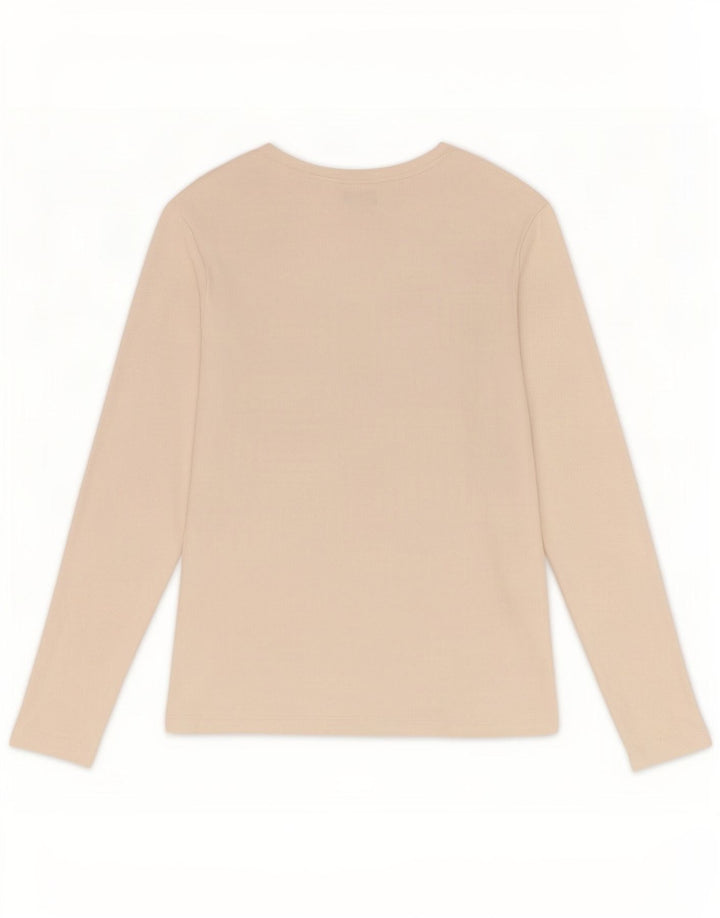 Marks & Spencer Top da donna a maniche lunghe UK 16 Large in cotone bianco