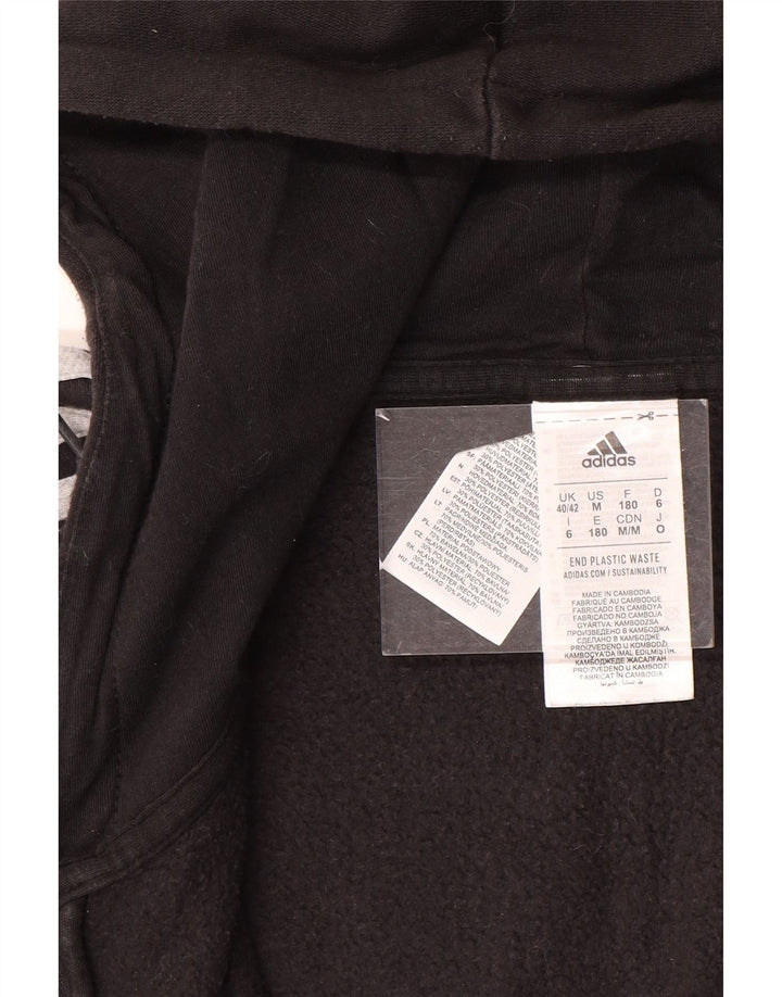 Maglione con cappuccio e zip da uomo ADIDAS UK 40/42 cotone nero medio