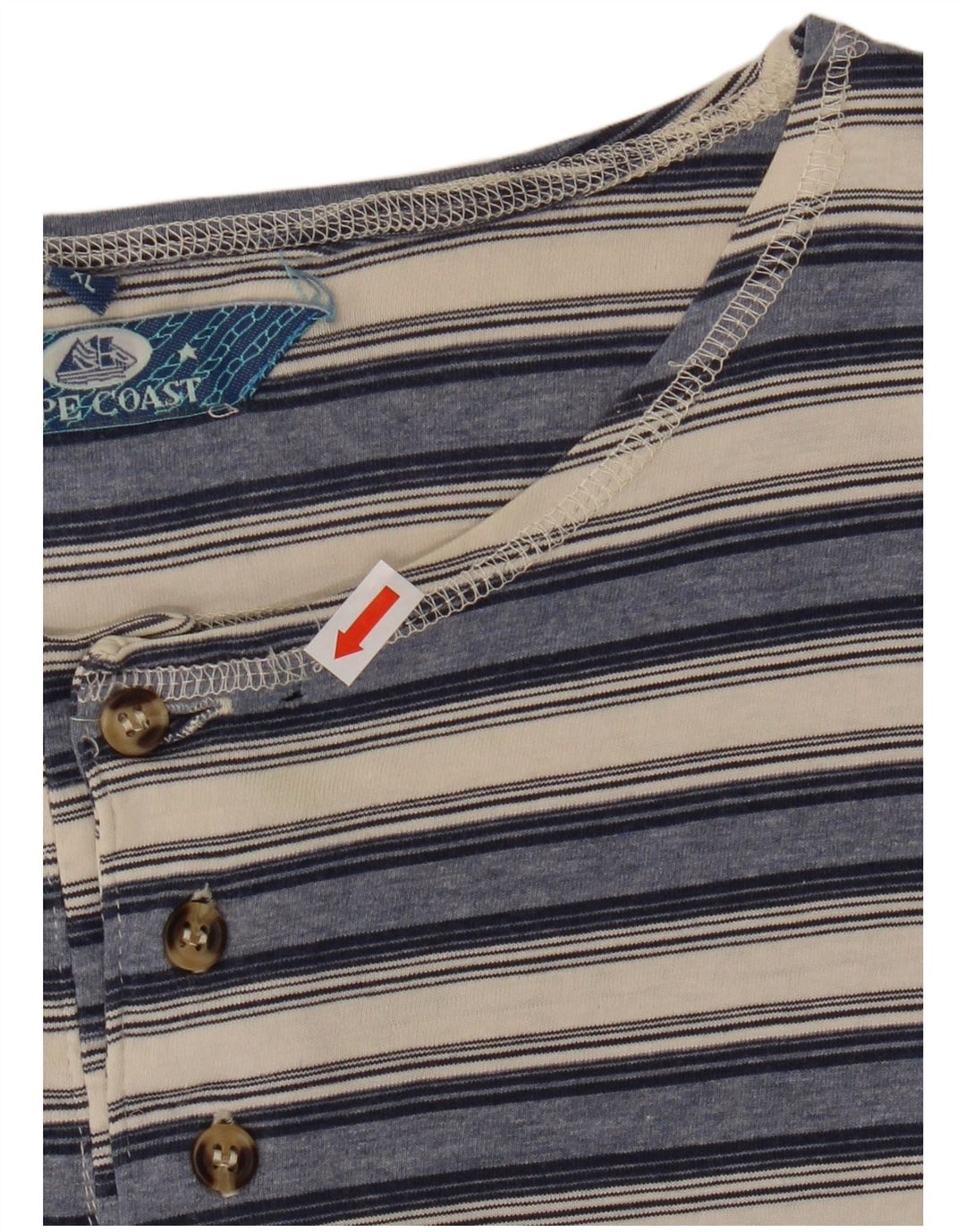 T-shirt da uomo VINTAGE Top XL in cotone a righe blu navy