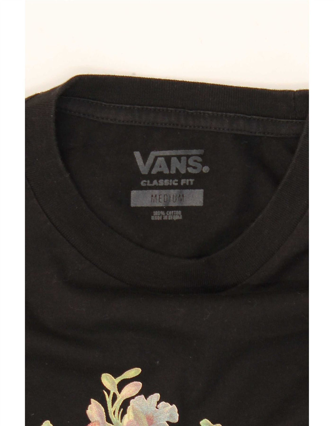 Top da uomo Vans con vestibilità classica, grafica, manica lunga, colore nero medio floreale