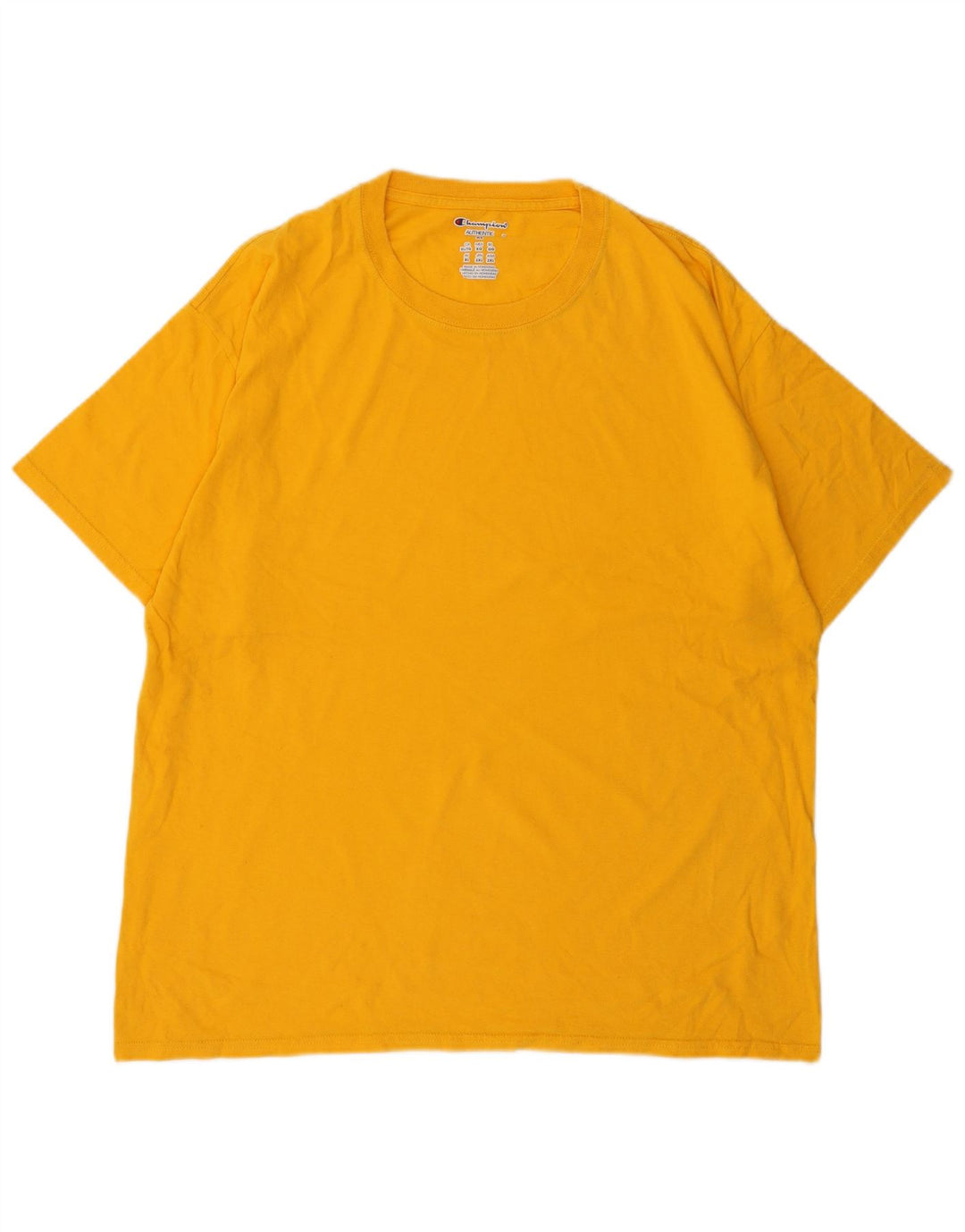 T-shirt da uomo CHAMPION Top XL in cotone giallo