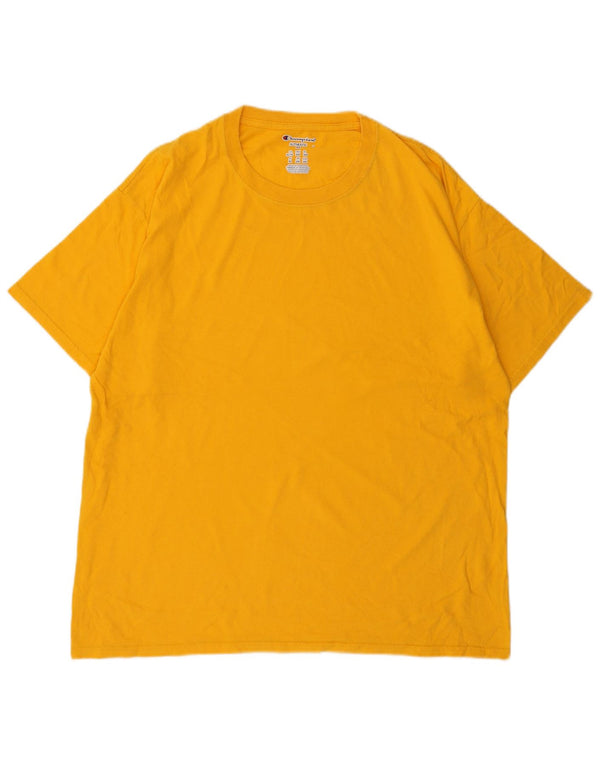 T-shirt da uomo CHAMPION Top XL in cotone giallo