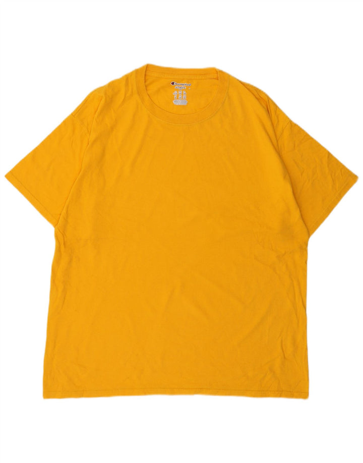 T-shirt da uomo CHAMPION Top XL in cotone giallo