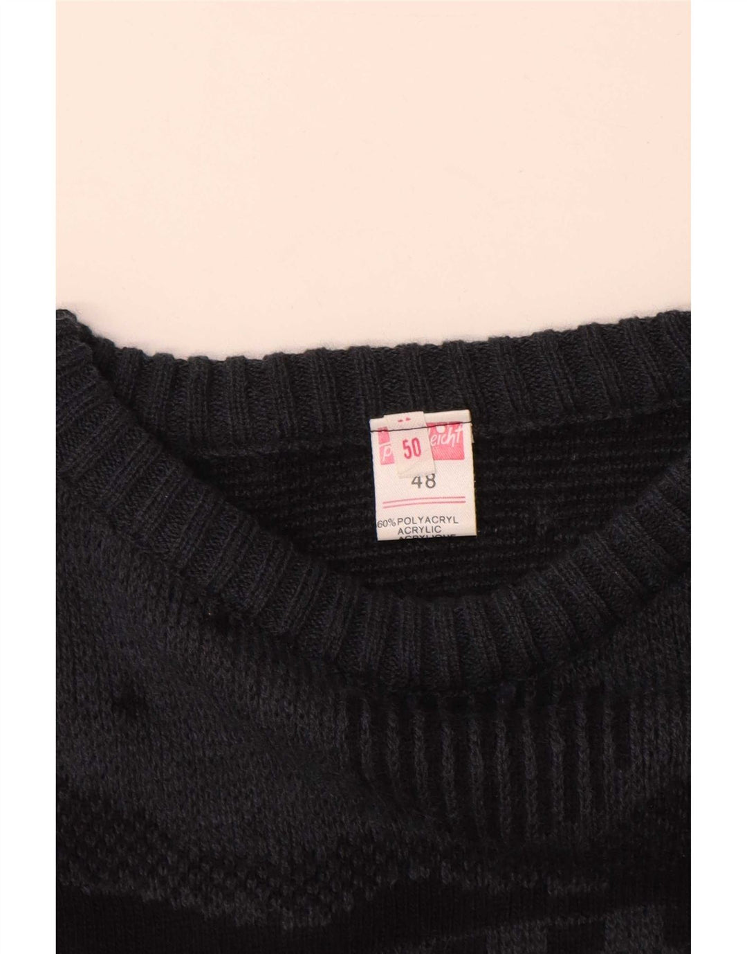 Maglione girocollo da uomo vintage IT 48 Grigio medio geometrico