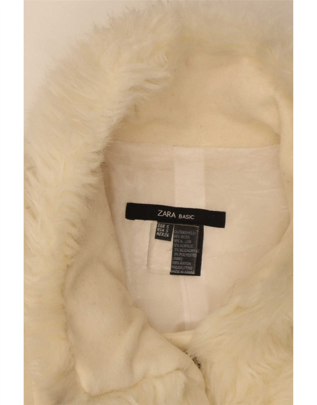 Cappotto Zara Donna UK 10 Small Beige Lana