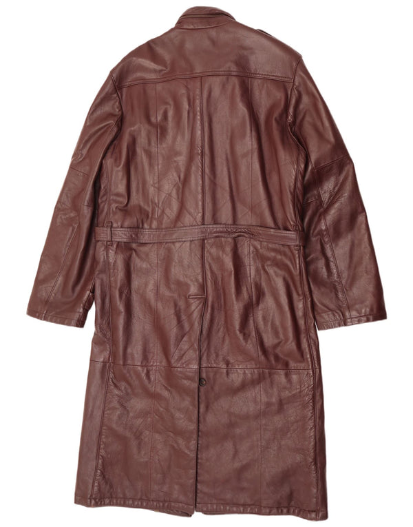 C&A Cappotto in pelle militare da uomo UK 40 Grande pelle marrone