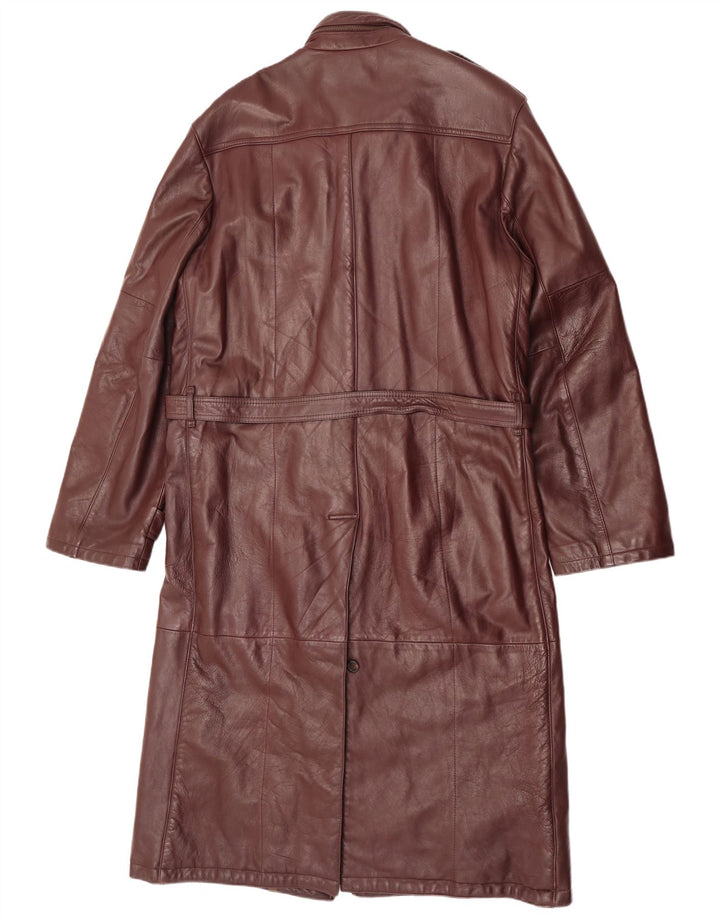 C&A Cappotto in pelle militare da uomo UK 40 Grande pelle marrone