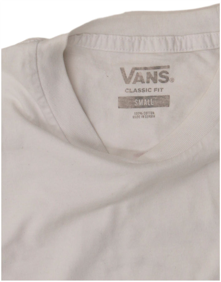 T-shirt grafica da uomo con vestibilità classica VANS, piccola, in cotone bianco