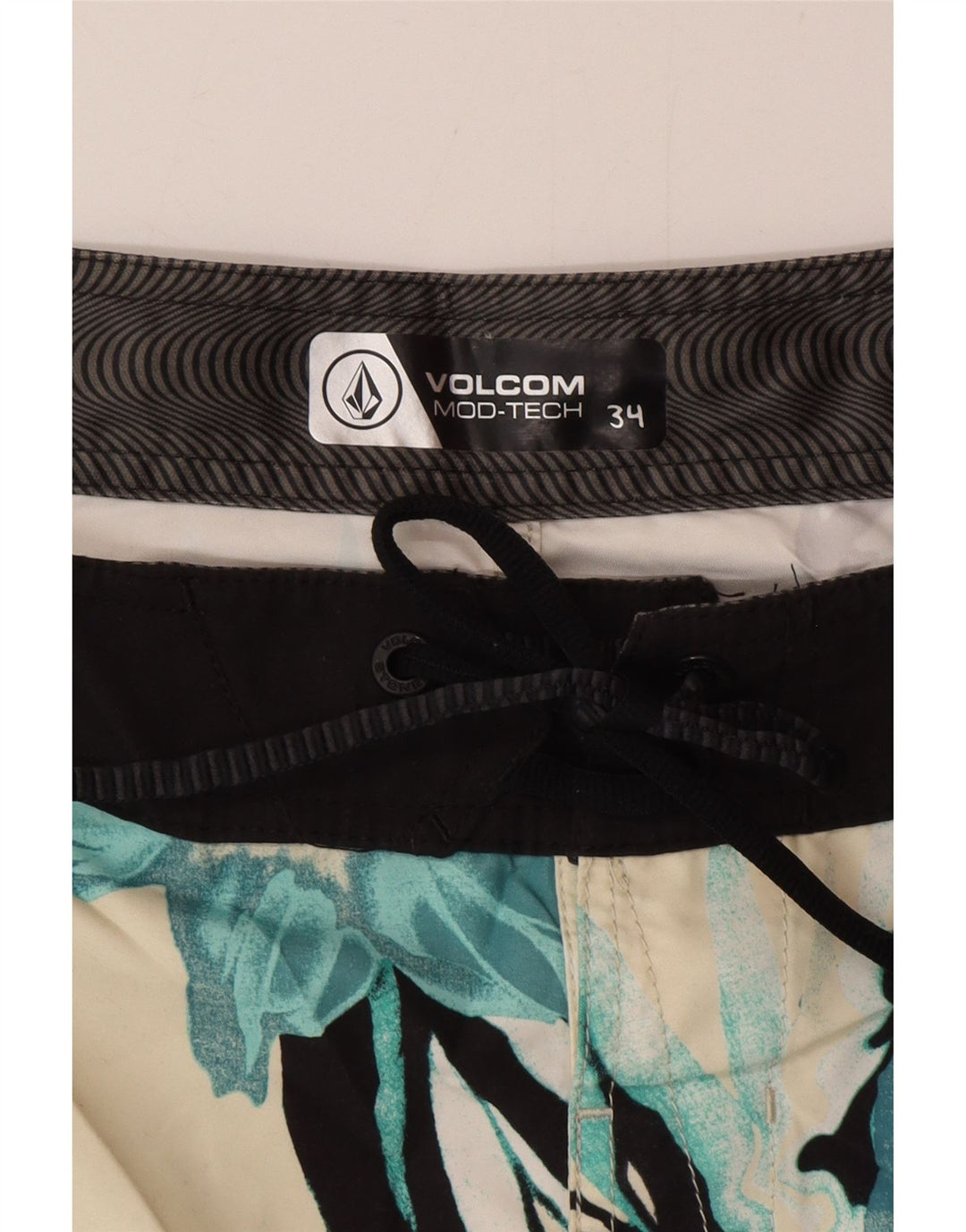 Pantaloncini da bagno grafici da uomo Volcom grandi fiori bianchi
