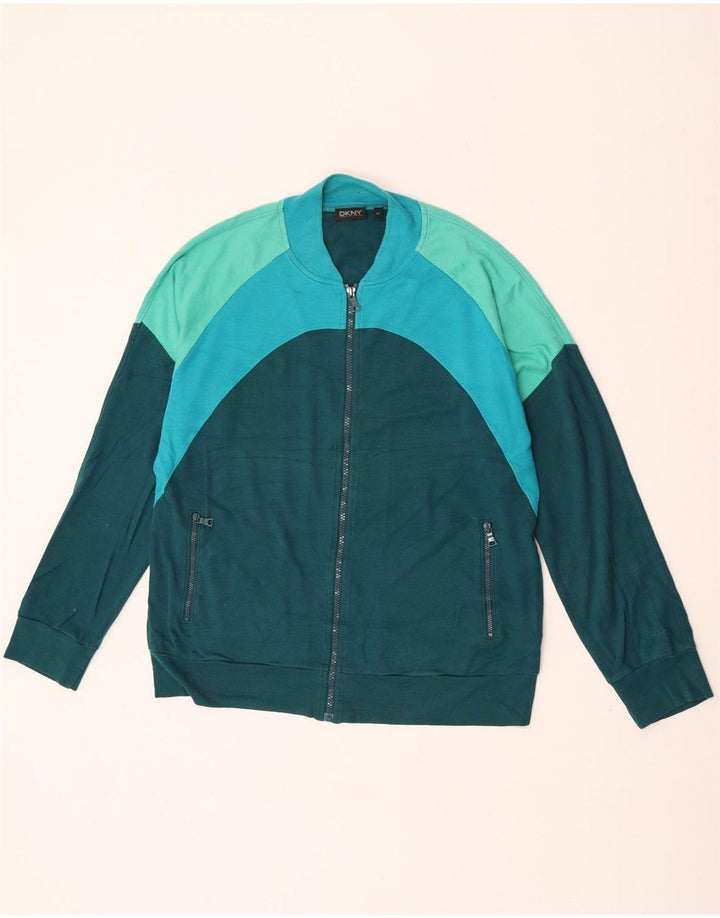 Giacca da tuta da uomo Dkny in cotone color block verde medio