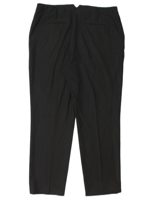 Pantaloni chino affusolati da donna JAEGER UK 16 Large W34 L30 poliestere nero