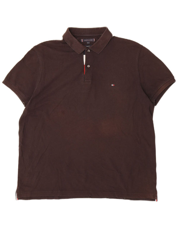 TOMMY HILFIGER Polo da uomo vestibilità regolare 2XL cotone nero