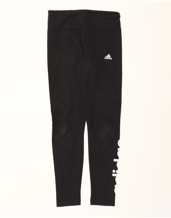 Leggings grafici da donna Adidas UK 8/10 piccolo poliestere nero