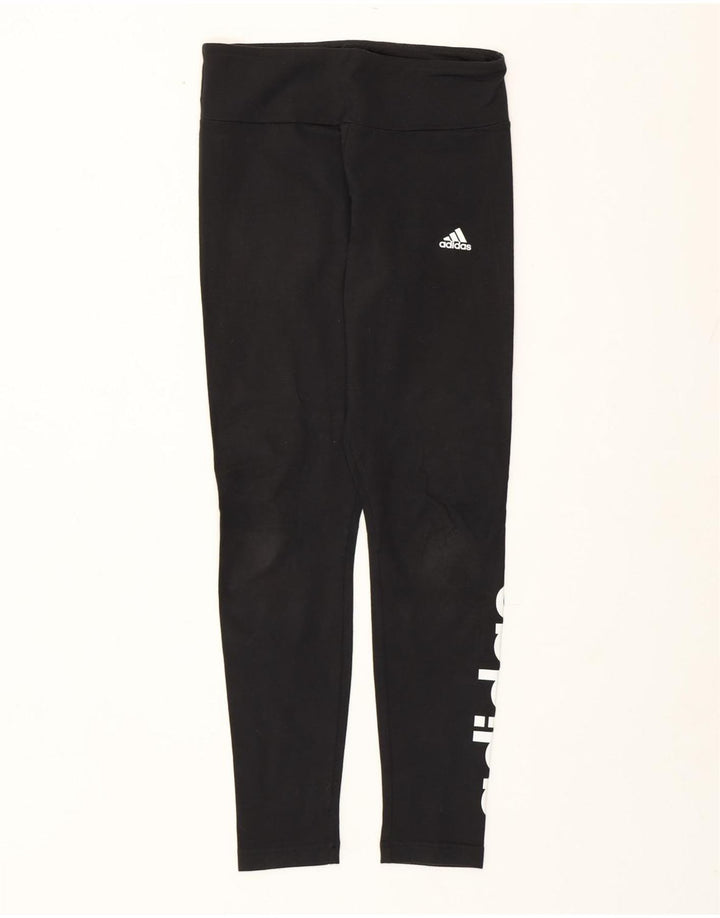 Leggings grafici da donna Adidas UK 8/10 piccolo poliestere nero