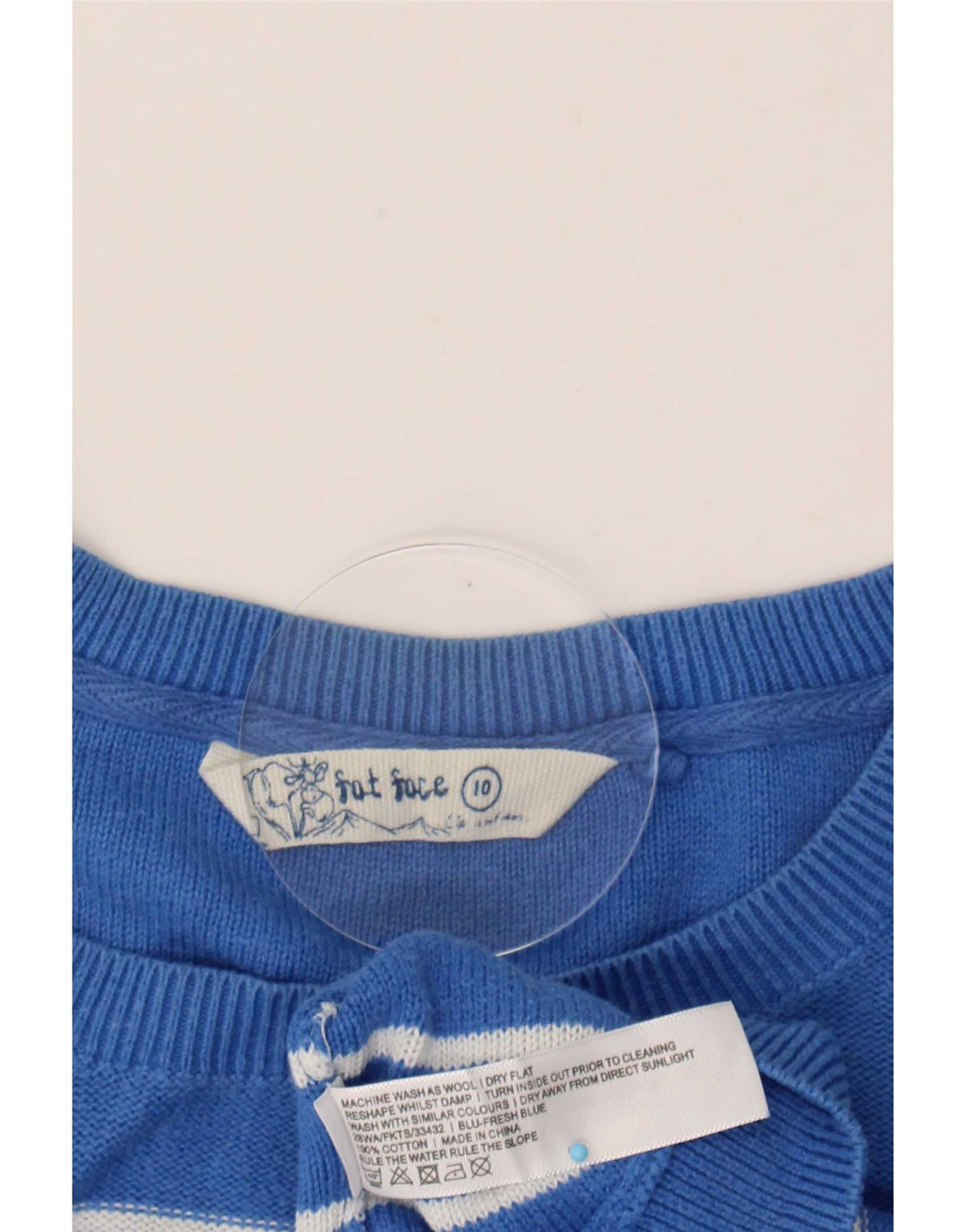 Maglione maglione oversize con scollo a barca da donna Fat Face UK 10 piccolo a righe blu