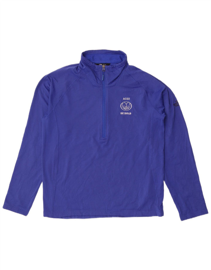 The North Face Uomo Pullover con zip sul collo Tuta da ginnastica Top grande blu gessato
