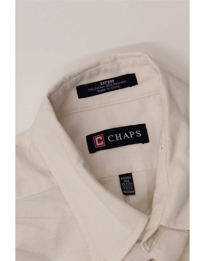 Camicia da uomo Chaps taglia 15 1/2 cotone bianco medio