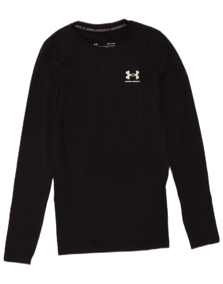 Under Armour da donna Heat Gear Top manica lunga UK 10 piccolo poliestere nero