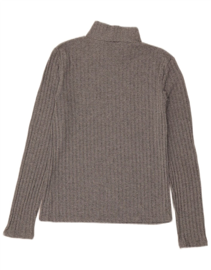 TOPSHOP Womens Turtle Neck Jumper Sweater UK 10 Small  Grey Polyester