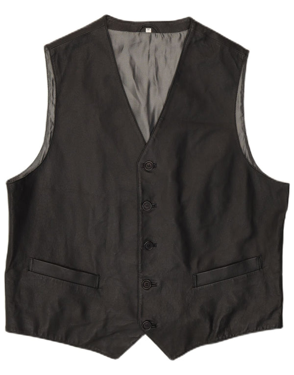 Gilet in pelle da uomo Via Cortesa IT 58 2XL Pelle nera