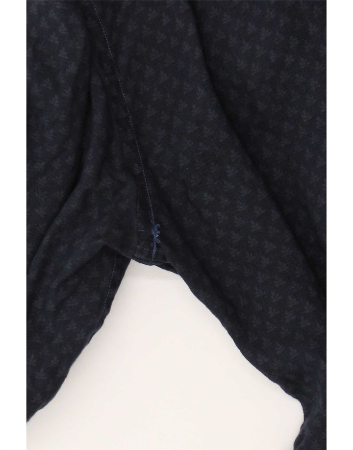 Camicia Milano da uomo Boggi piccola in lino maculato blu navy