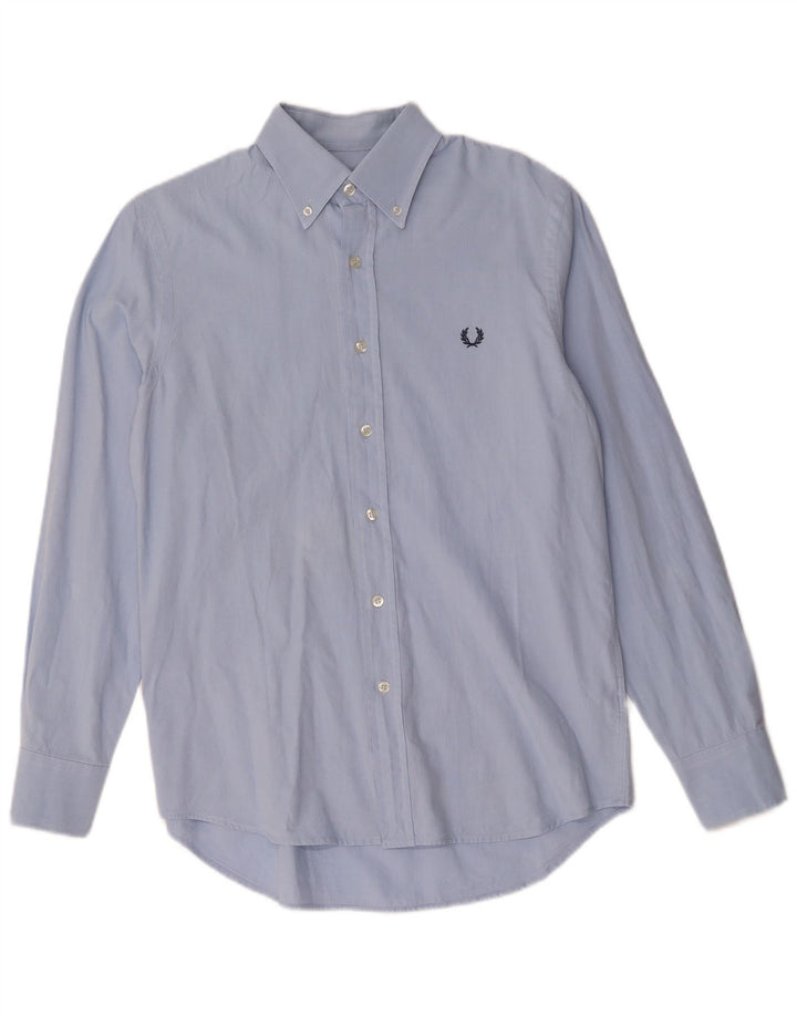 FRED PERRY Camicia Slim Fit da Uomo in Cotone Blu Medio