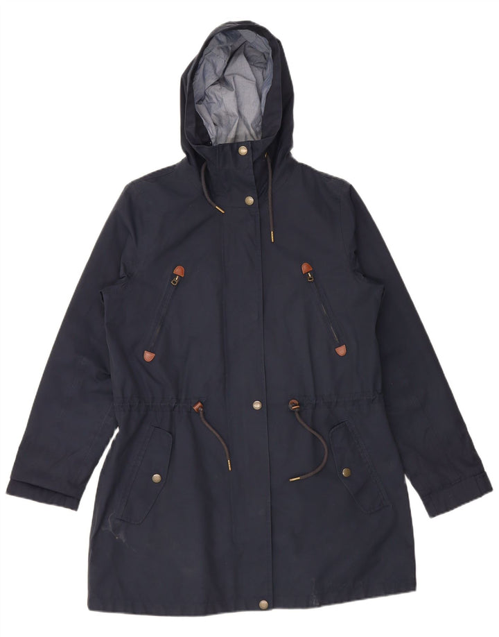 Giacca antipioggia con cappuccio da donna Fat Face UK 12 Cotone medio blu navy