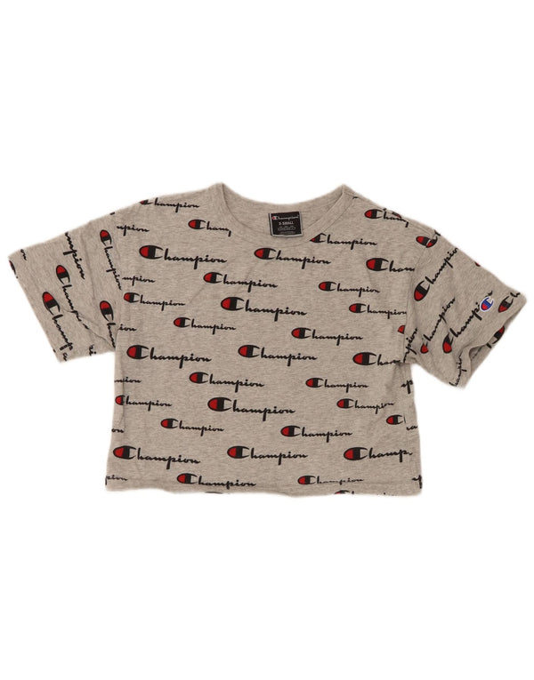 T-shirt grafica corta da donna Champion UK 6 XS grigio chiazzato