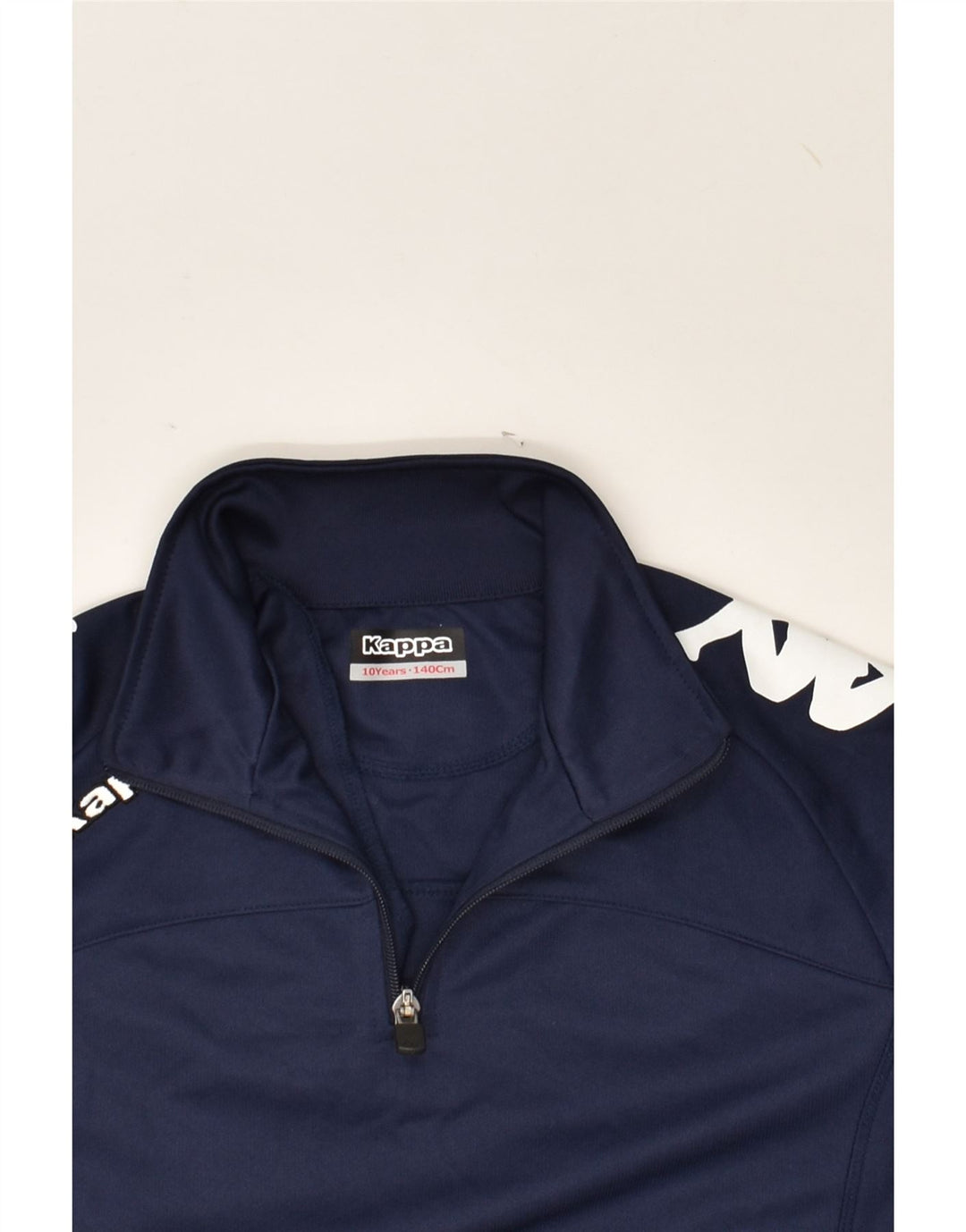KAPPA Boys Graphic Zip Neck Pullover Tracksuit Top 9-10 Years Navy Blue | Vintage Kappa | Thrift | Second-Hand Kappa | Used Clothing | Messina Hembry 