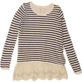 FAT FACE Womens Crew Neck Jumper Sweater UK 10 Small Beige Striped Vintage Fat Face and Second-Hand Fat Face from Messina Hembry 