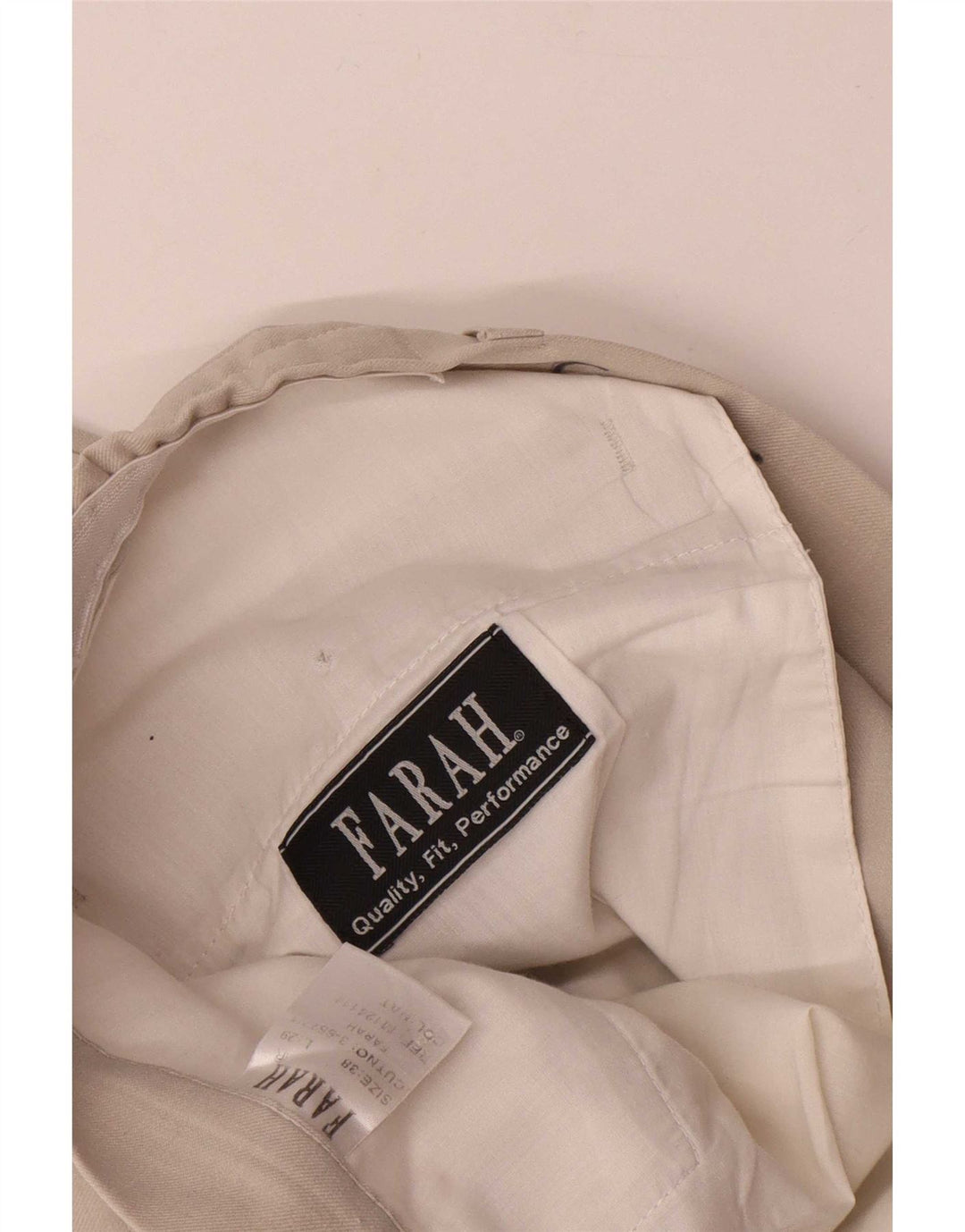 Pantaloni casual dritti da uomo Farah W38 L26 Poliestere beige