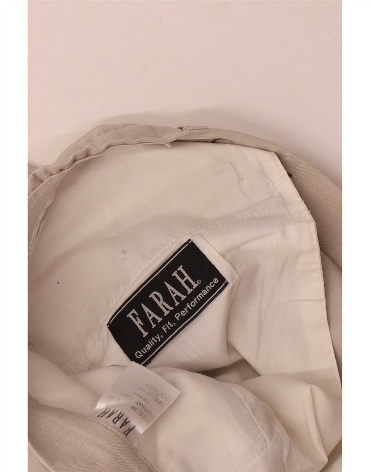 Pantaloni casual dritti da uomo Farah W38 L26 Poliestere beige