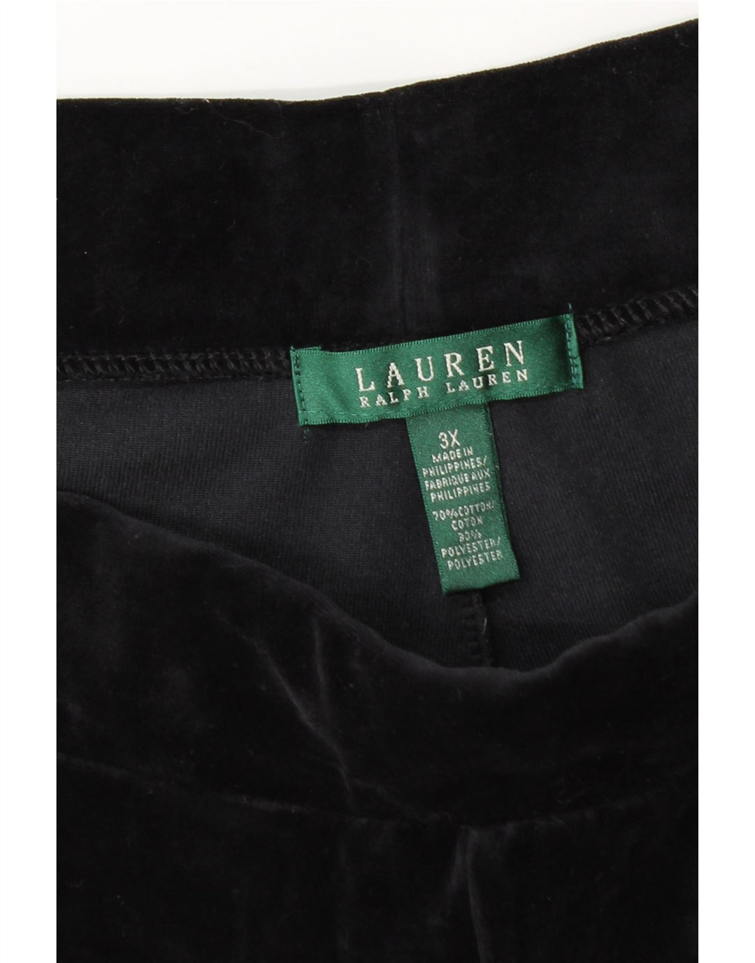 Pantaloni da tuta in velluto da donna RALPH LAUREN UK 22 3XL Cotone nero