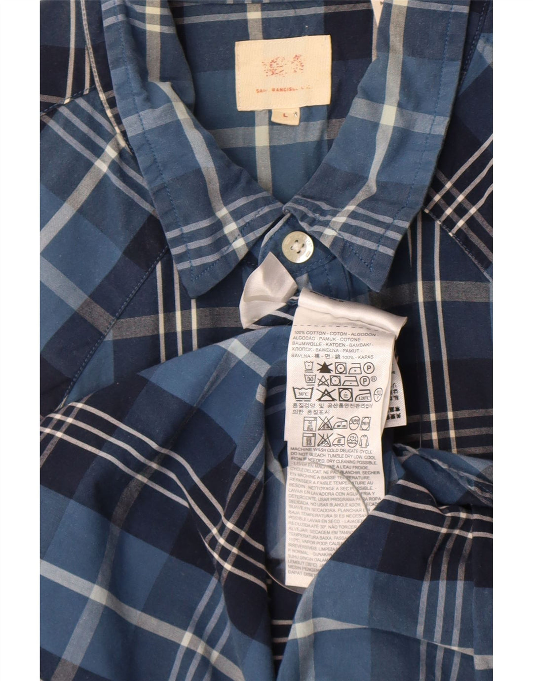 Levi's Camicia a maniche corte da uomo in cotone a quadri blu grandi