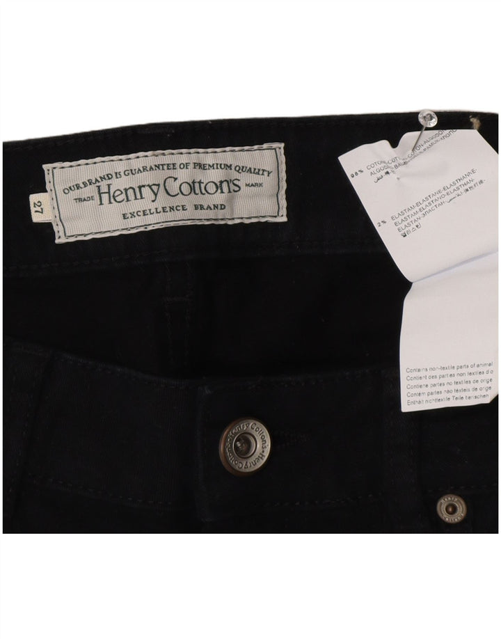 Jeans dritti da donna Henry Cottons W27 L30 cotone nero